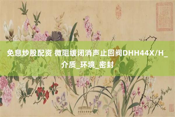 免息炒股配资 微阻缓闭消声止回阀DHH44X/H_介质_环境_密封