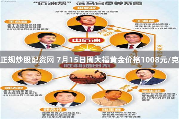 正规炒股配资网 7月15日周大福黄金价格1008元/克