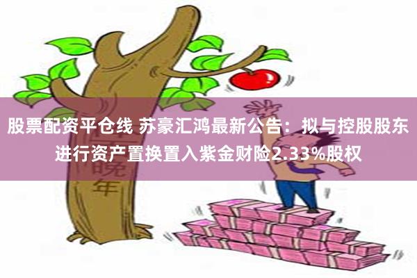 股票配资平仓线 苏豪汇鸿最新公告：拟与控股股东进行资产置换置入紫金财险2.33%股权