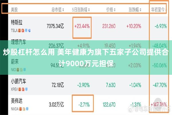炒股杠杆怎么用 美年健康为旗下五家子公司提供合计9000万元担保
