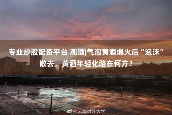 专业炒股配资平台 观酒|气泡黄酒爆火后“泡沫”散去，黄酒年轻化路在何方？
