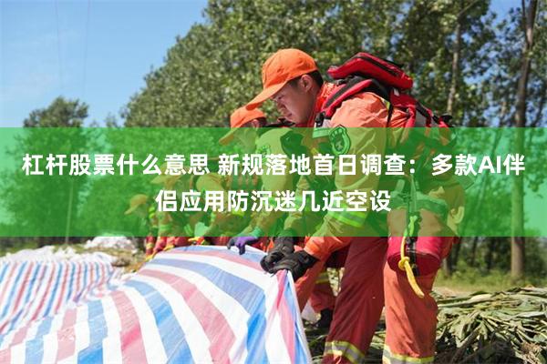 杠杆股票什么意思 新规落地首日调查:多款AI伴侣应用防沉迷几近空设