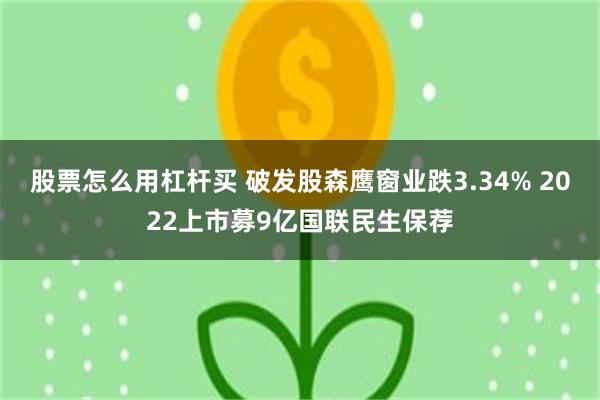 股票怎么用杠杆买 破发股森鹰窗业跌3.34% 2022上市募9亿国联民生保荐