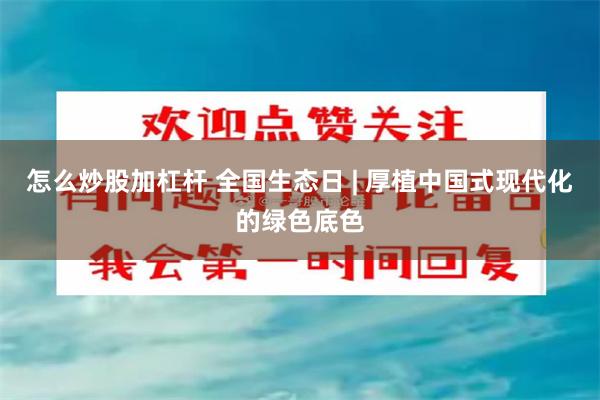 怎么炒股加杠杆 全国生态日 | 厚植中国式现代化的绿色底色