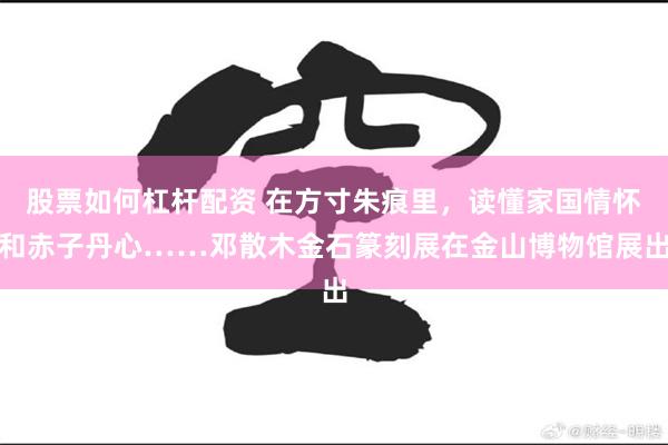 股票如何杠杆配资 在方寸朱痕里，读懂家国情怀和赤子丹心……邓散木金石篆刻展在金山博物馆展出