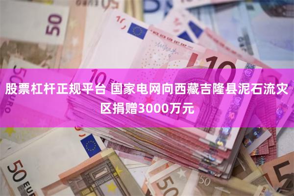 股票杠杆正规平台 国家电网向西藏吉隆县泥石流灾区捐赠3000万元