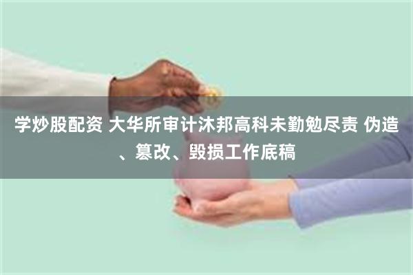 学炒股配资 大华所审计沐邦高科未勤勉尽责 伪造、篡改、毁损工作底稿