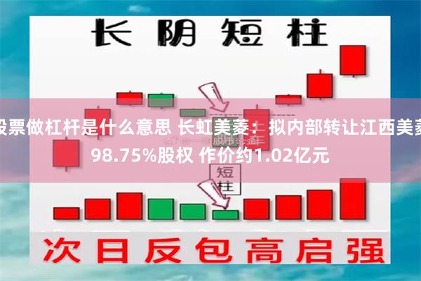 股票做杠杆是什么意思 长虹美菱：拟内部转让江西美菱98.75%股权 作价约1.02亿元